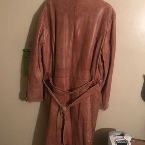 Women’s brown leather coat